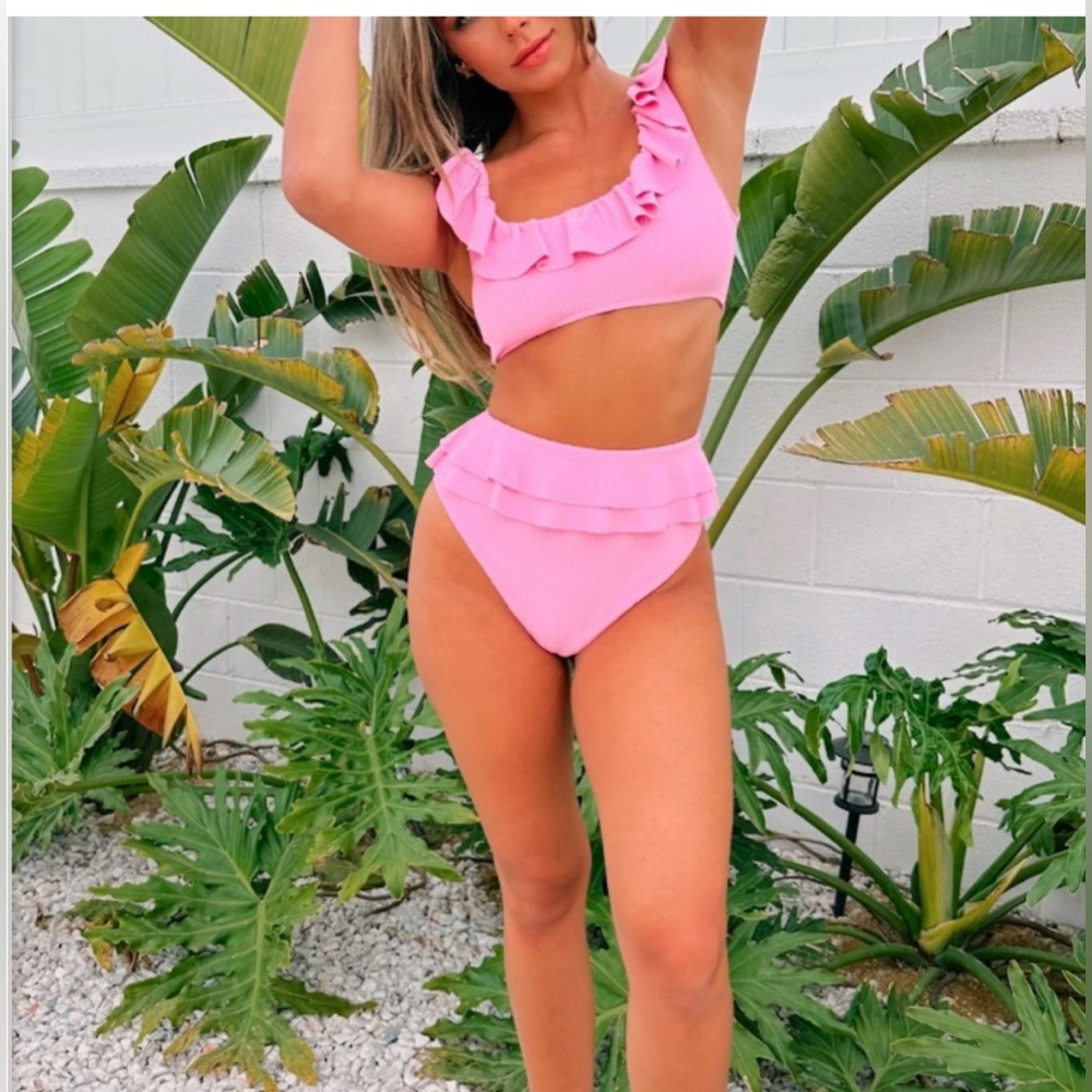 Show Me Your MuMu Pink Ruffle Bikini Bottom